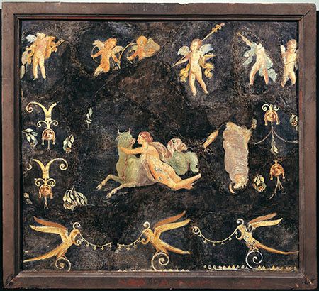 HGW06 Pompeii. Found 22nd March 1764. Ambiente 34 of Villa of Cicero. Wall painting of Phrixus and Helle fleeing on the swimming ram. Helle has fallen into the water and holds her hands out. Now in Naples Archaeological Museum. Inventory number 9478. See Helbig, W., 1868. Wandgemälde der vom Vesuv verschütteten Städte Campaniens. Leipzig: Breitkopf und Härtel. (1258).