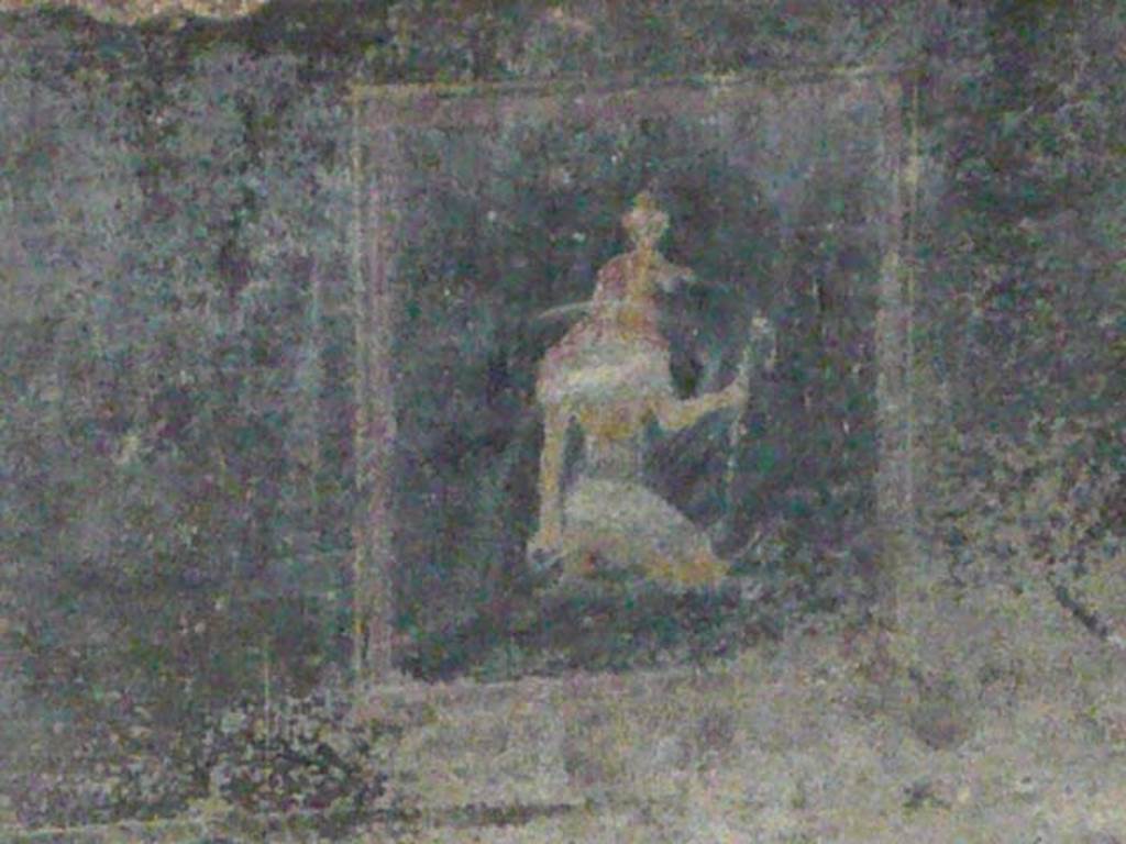 Villa of Mysteries, Pompeii. May 2012. Room 2, tablinum, detail from south wall. Photo courtesy of Buzz Ferebee.
