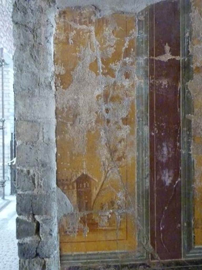 Oplontis, September 2015. Room 14, west wall, one of the paintings on south end of north side of doorway