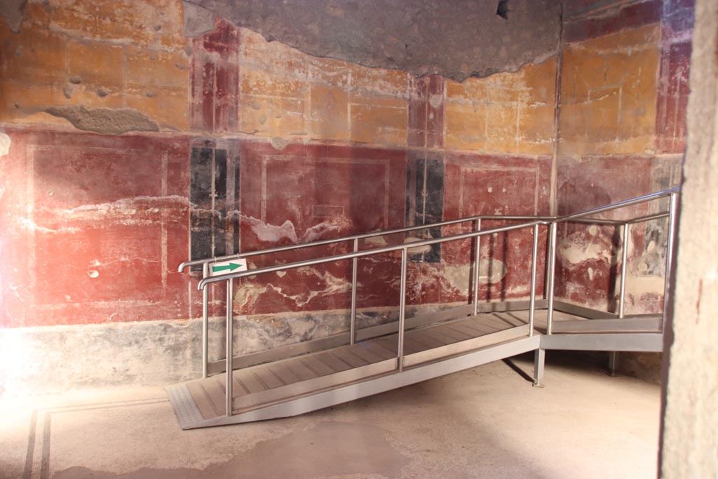 Oplontis Villa of Poppea, October 2022. Room 18, looking towards north-wall and north-east corner. Photo courtesy of Klaus Heese.