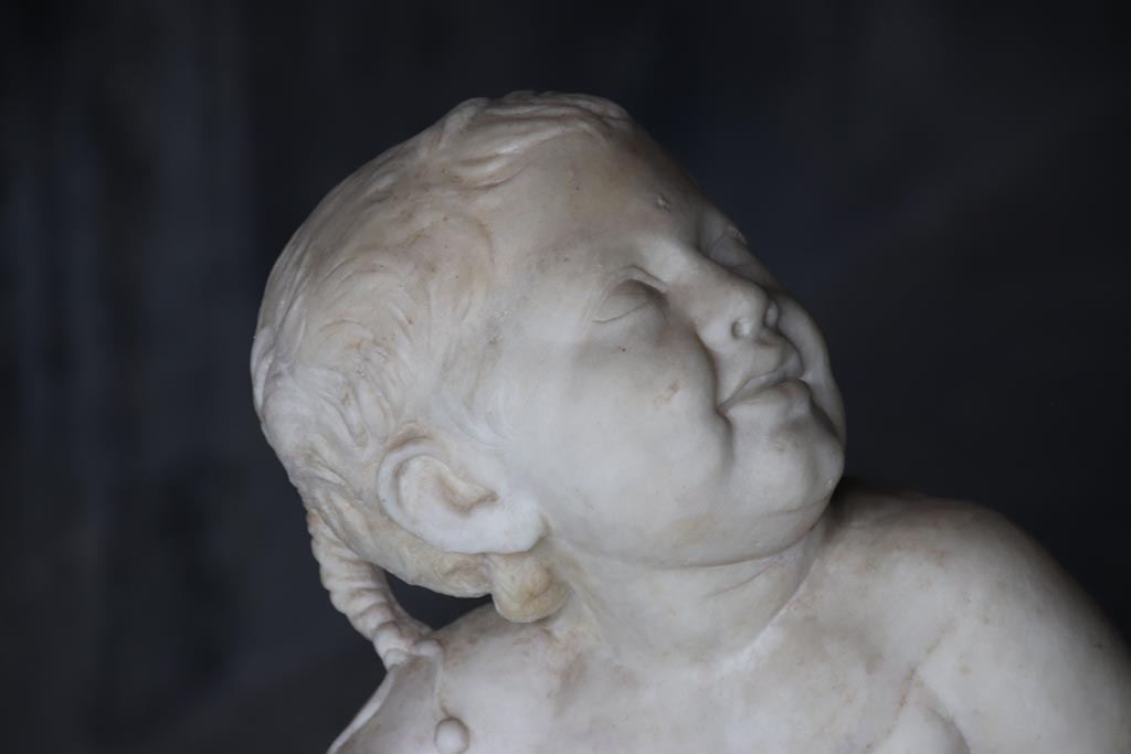 Villa of Poppaea, Oplontis, October 2023. Corridor 63, detail of boy’s head on marble statuette. Photo courtesy of Klaus Heese. 