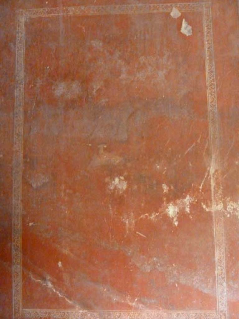 Oplontis, September 2015. Room 66, red middle area panel at south end of west wall.