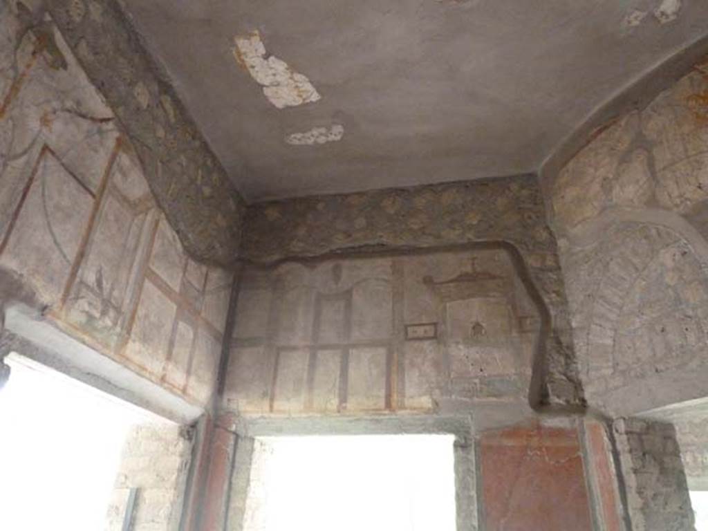 Oplontis, September 2015. Room 66, upper north, east and south walls.  
