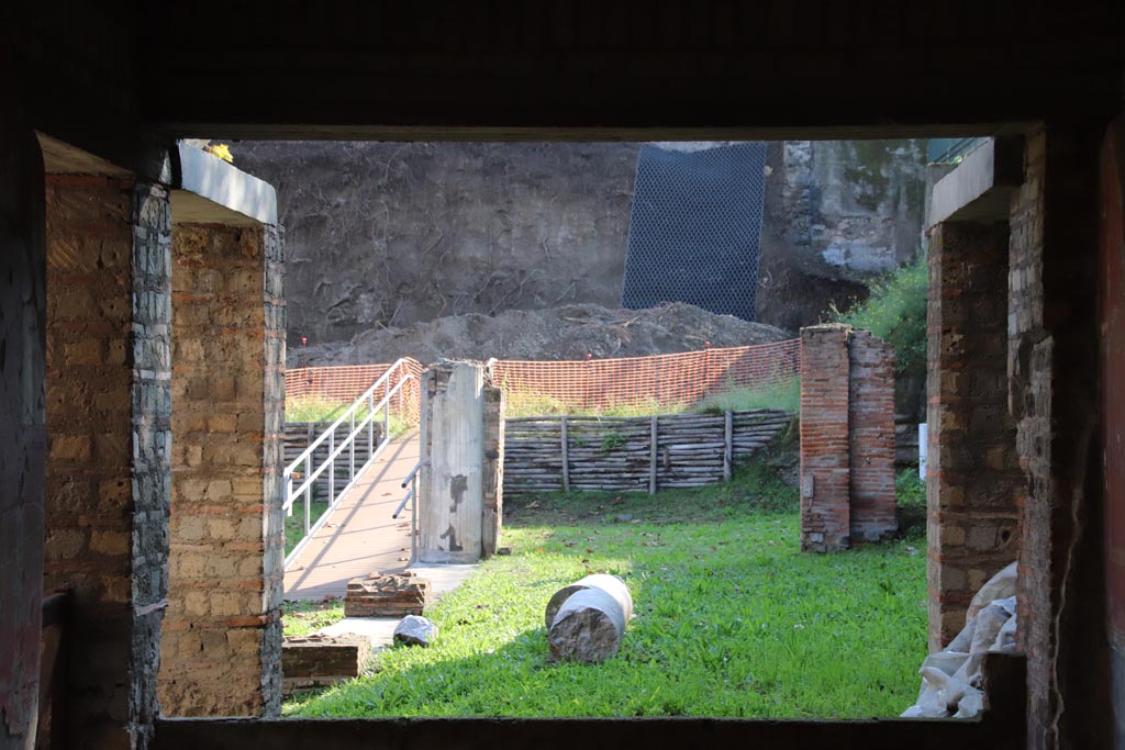 Oplontis Villa of Poppea, October 2022. Looking east from end of room 81, towards area 86. Photo courtesy of Klaus Heese.