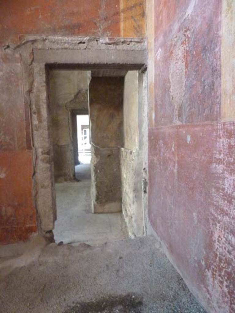 Oplontis, September 2015. Room 87, looking south along west wall, into room 73, and southwards.