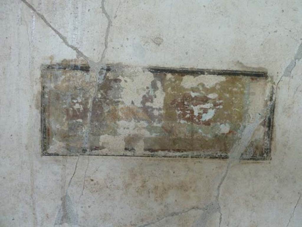 Oplontis, September 2015. Portico 60, painted panel on west wall between room 74, and room 88.