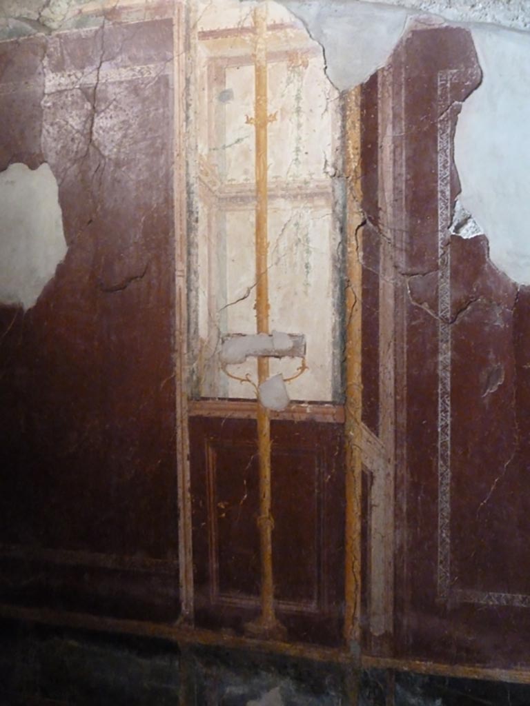 Stabiae, Villa Arianna, September 2015. Room 5, painted panel from south end of west wall.