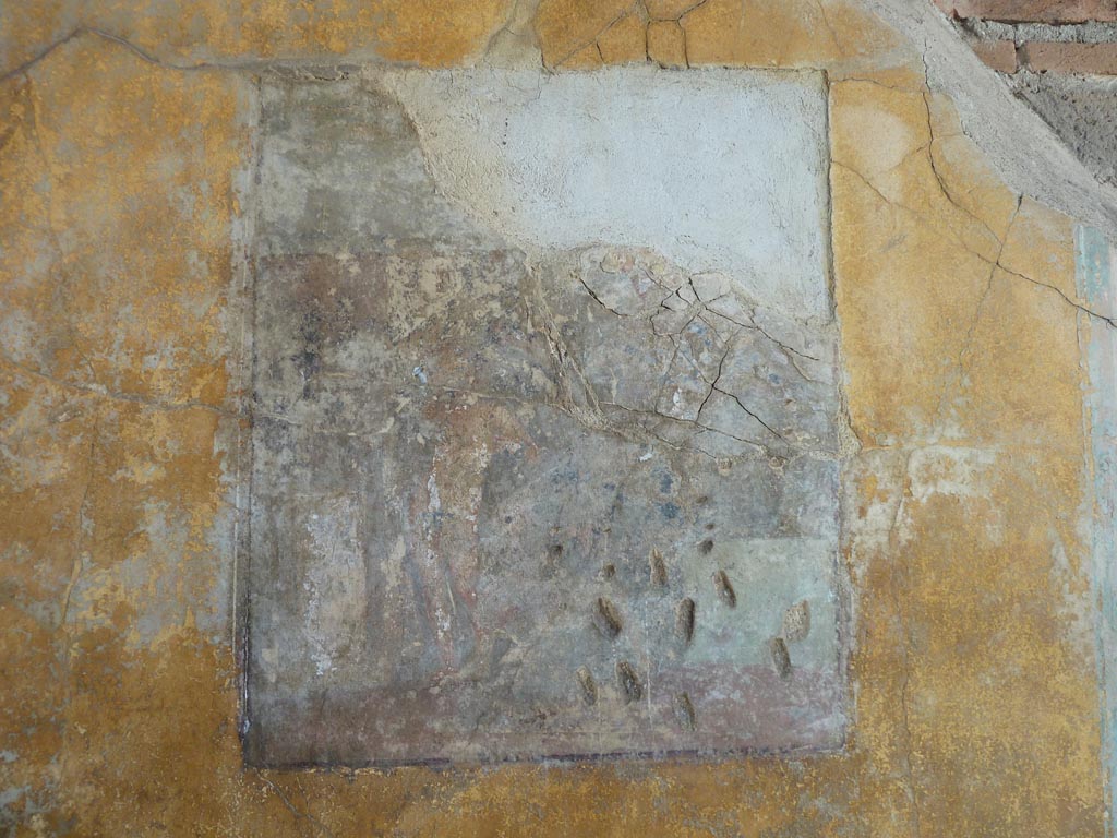 Stabiae, Villa Arianna, September 2015. Room 7, painted panel from north end of west wall.