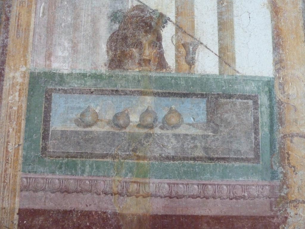 Stabiae, Villa Arianna, September 2015. Room 3, detail from painted panel.