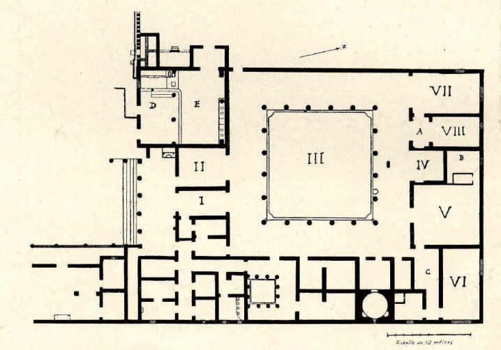 La Villa Pompeienne de Lucius Herrenius Florus. 1903 plan by Sambon. 
