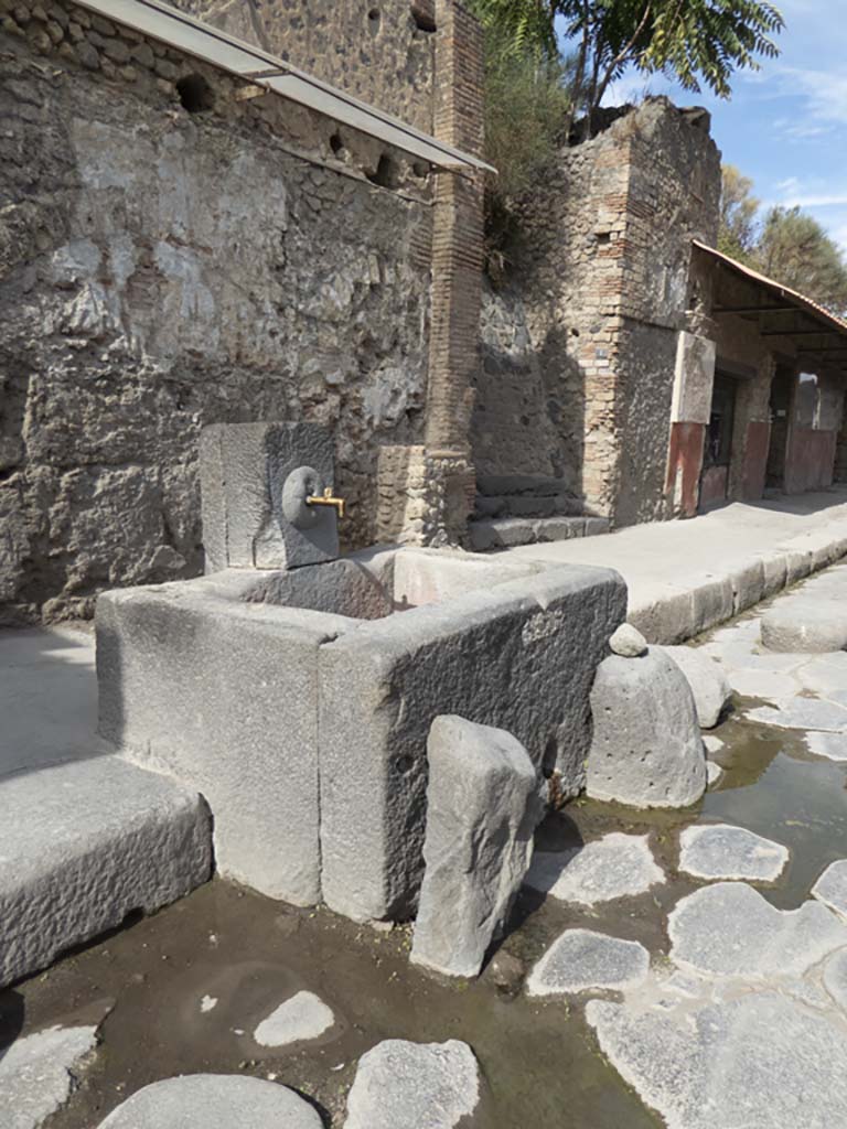 Fountain at IX.11.1. September 2017. Looking north-east.
Foto Annette Haug, ERC Grant 681269 DÉCOR.
