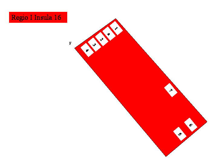 Pompeii Regio I(1) Insula 16 Plan of entrances 1, 
1a to 7