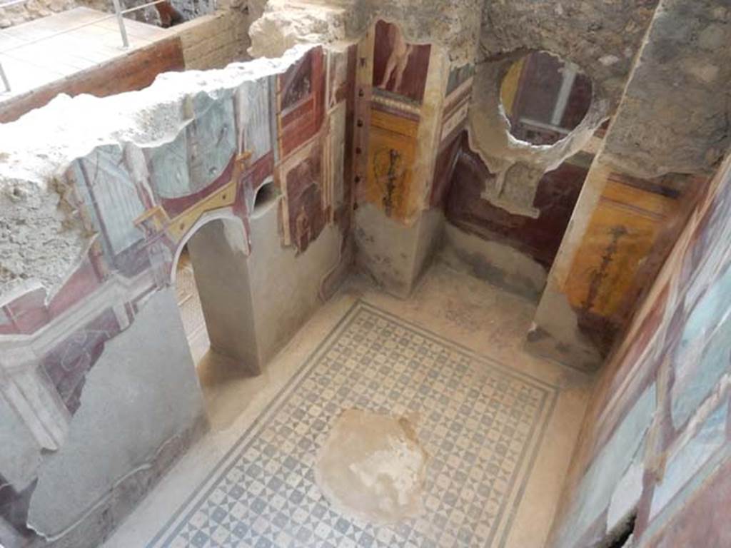 I.6.2 Pompeii. May 2017. Frigidarium of baths’ area. Looking down towards south-west corner and south wall. Photo courtesy of Buzz Ferebee.

