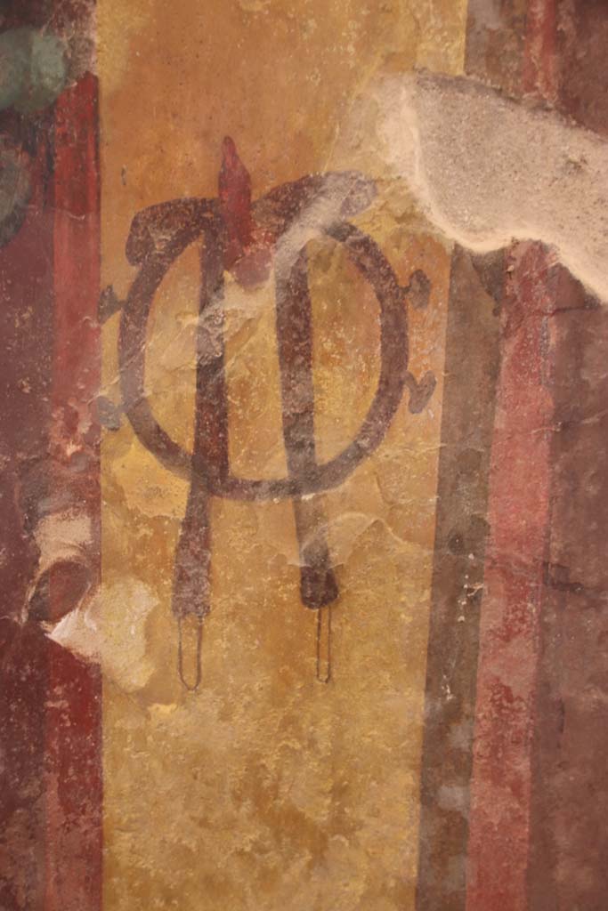 I.6.2 Pompeii. September 2019. Detail from south end of west wall of east wing of cryptoporticus.  
Photo courtesy of Klaus Heese.
