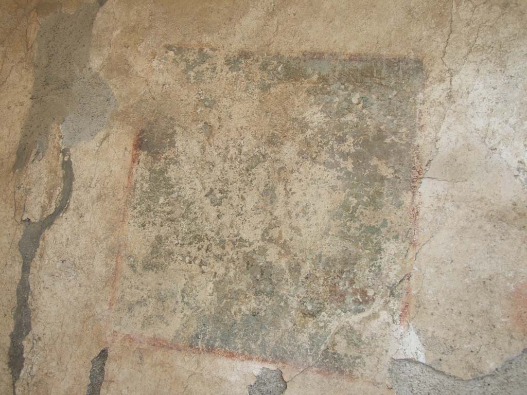 I.7.11 Pompeii. December 2006. Remains of a painting on the south wall of the atrium belonging to original house I.7.10.
According to PPP, this was a painting of grapes.
See Bragantini, de Vos, Badoni, 1981. Pitture e Pavimenti di Pompei, Parte 1. Rome: ICCD. (p.61, 10711A105 and 106).
