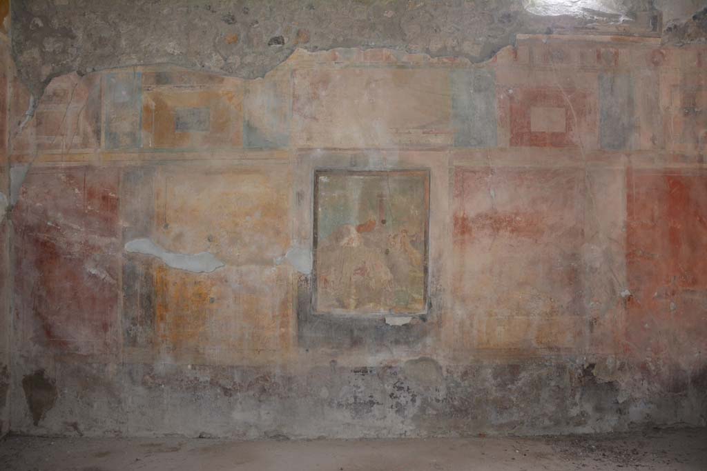 I.8.17 Pompeii. March 2019. Room 9, south wall of tablinum with central painting.
Foto Annette Haug, ERC Grant 681269 DÉCOR.

