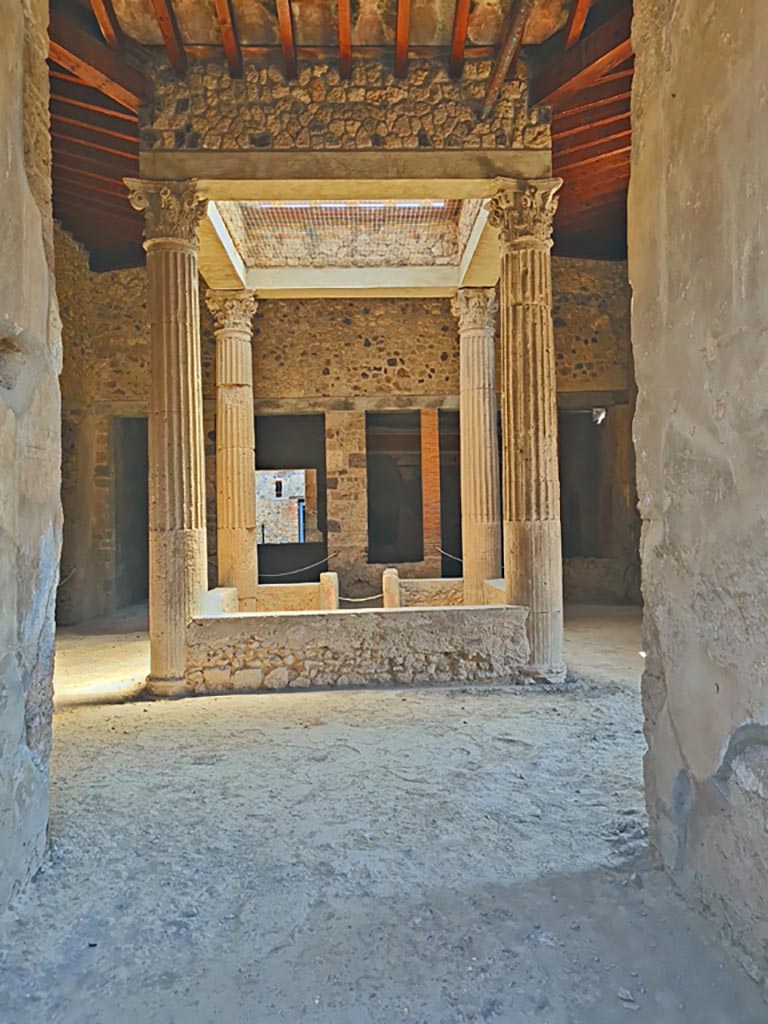 I.7.18 Pompeii. June 2024. 
Looking east towards impluvium in atrium 3. Photo courtesy of Giuseppe Ciaramella.
