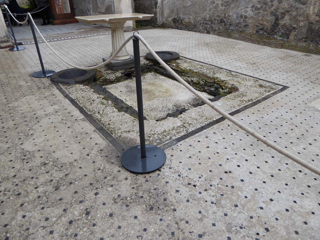 I.9.5 Pompeii. January 2017. Room 3, looking south across impluvium in atrium towards tablinum.
Foto Annette Haug, ERC Grant 681269 DÉCOR.
