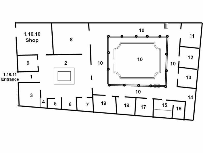 I.10.11 Pompeii. Casa degli Amanti or House of the Lovers

Room plan