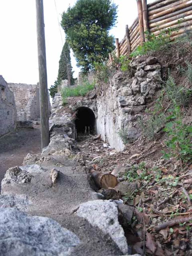 I.2.22 Pompeii. September 2010. Detail of arch on west side of insula I.19.
Photo courtesy of Drew Baker.
