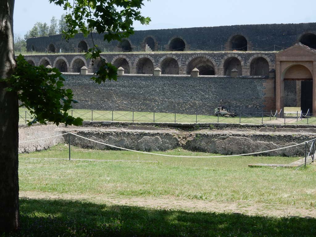 II.7 Pompeii. June 2019. Looking north-east across pool. Photo courtesy of Buzz Ferebee.