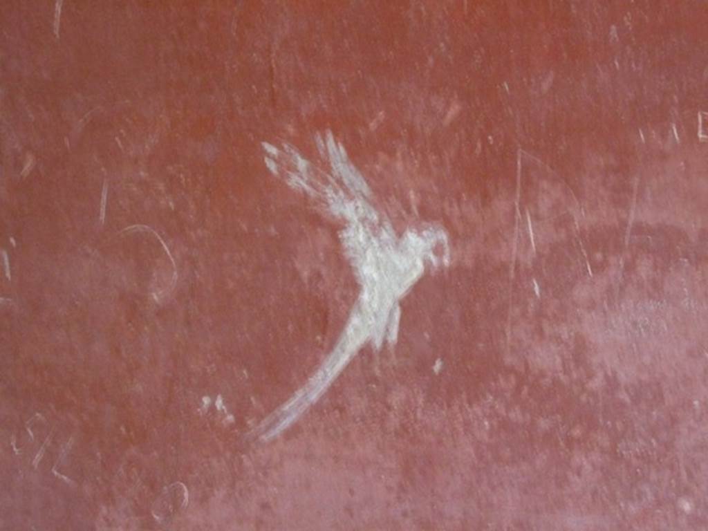 III.2.1 Pompeii.  March 2009.  Room 15.  Triclinium.  Detail of north end of east wall.