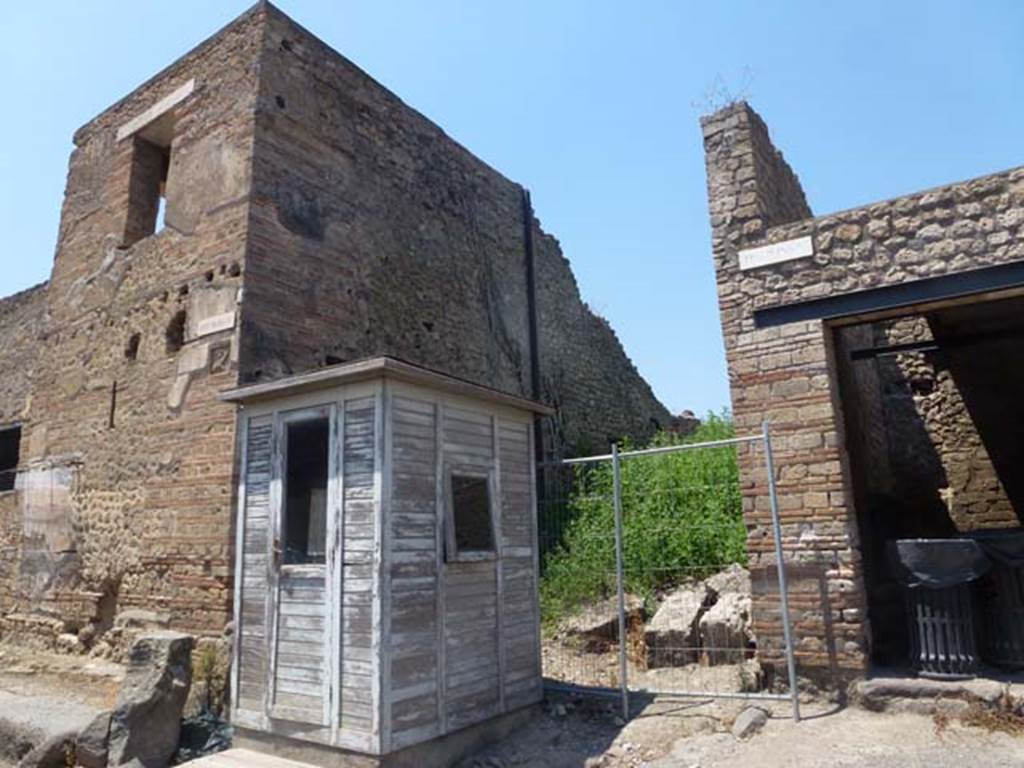 III.4 Pompeii, on left. June 2012. Unnamed vicolo looking north. III.5.1 on the right. Photo courtesy of Michael Binns.
