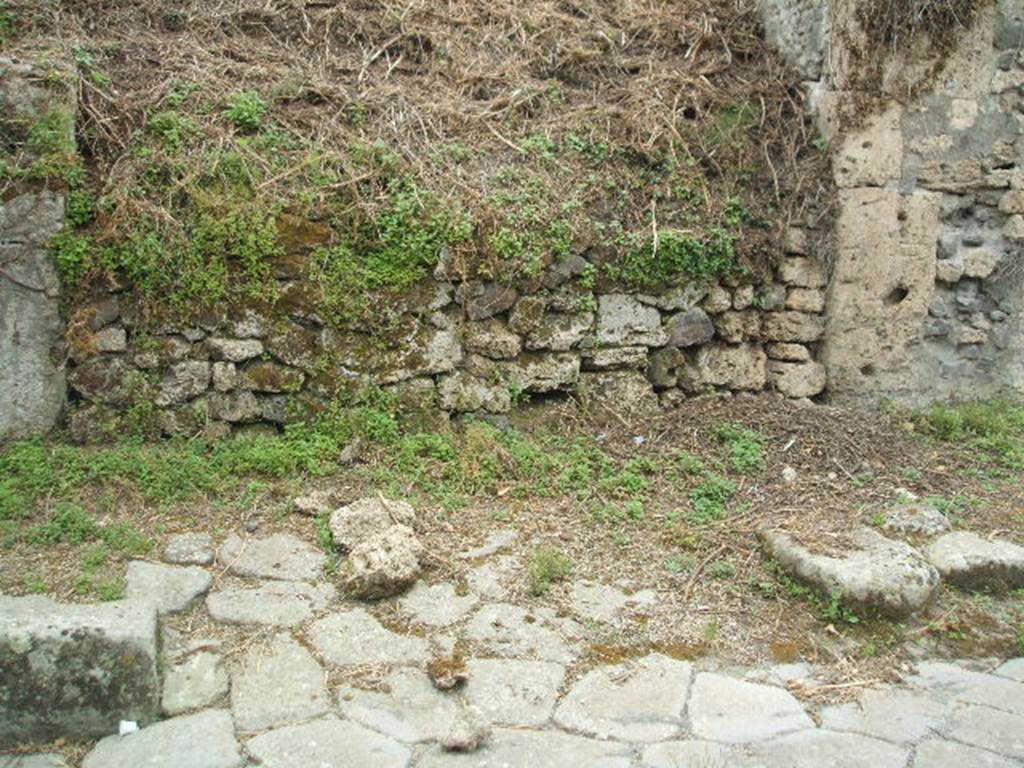 III.9 Pompeii. May 2005.   Blocked roadway, looking south.                 III.8.8 