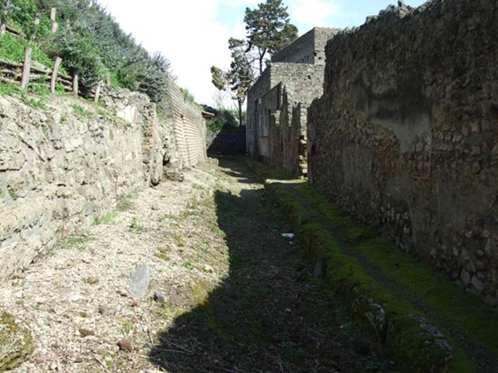 V.7 Pompeii.  March 2009.   Vicolo delle Nozze d’Argento looking east.    V.2