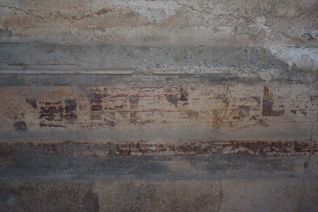 VI.2.4 Pompeii. December 2017. Detail from painted decoration from predella above zoccolo in centre on north wall of oecus.
Foto Annette Haug, ERC Grant 681269 DCOR.
