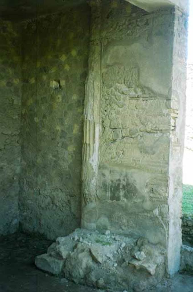 VI.2.4 Pompeii. June 2010. North wall of outer small room in north-west corner, near summer triclinium. Photo courtesy of Rick Bauer.
