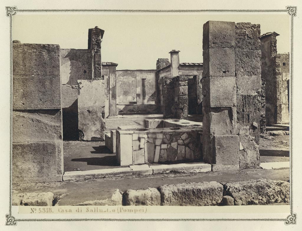 VI.2.5, Pompeii. About 1874. G. Sommer photograph no 5318, Casa di Sallustio Pompei. 
Looking east towards entrance to bar, and atrium of VI.2.4 at the rear of the bar. Photo courtesy of Rick Bauer.
