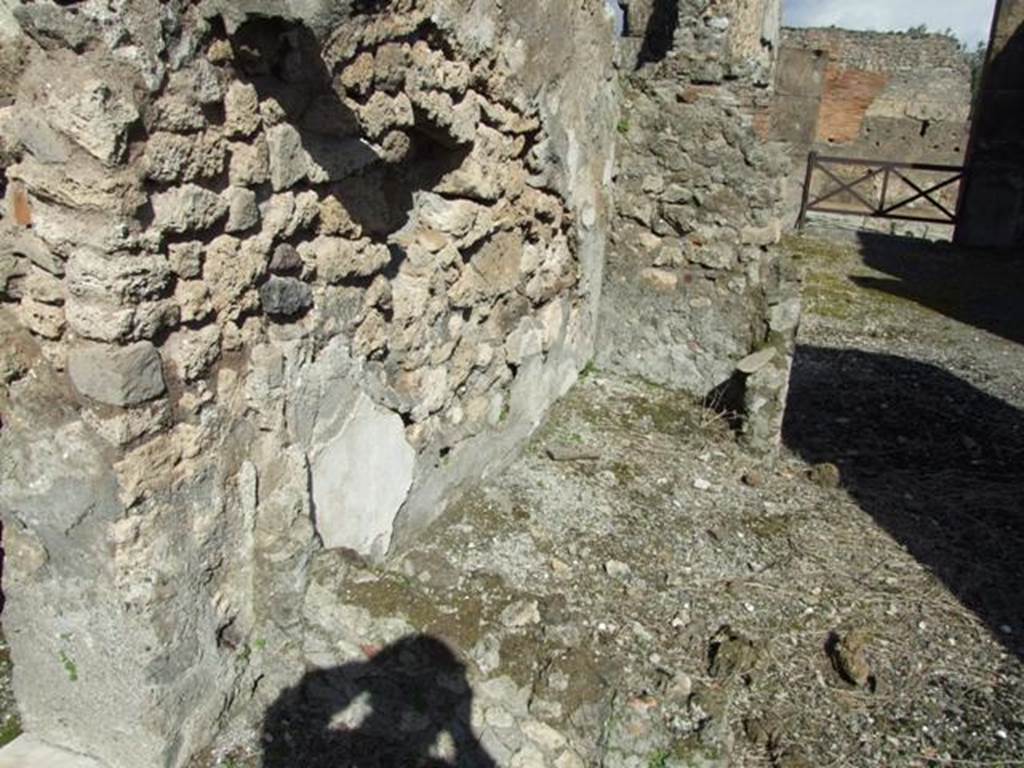VI.8.20 Pompeii. March 2009. Room 1.  North wall of entrance corridor.  