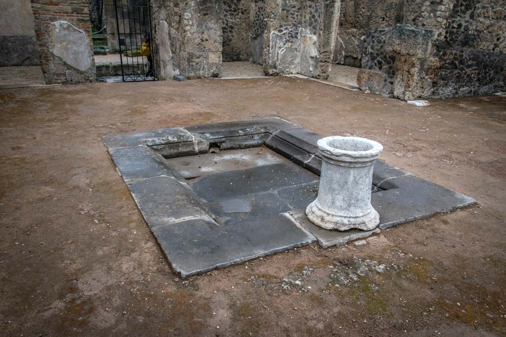 VI.10.7 Pompeii. January 2019. Room 1, looking north-west across impluvium in atrium. Photo courtesy of Johannes Eber.