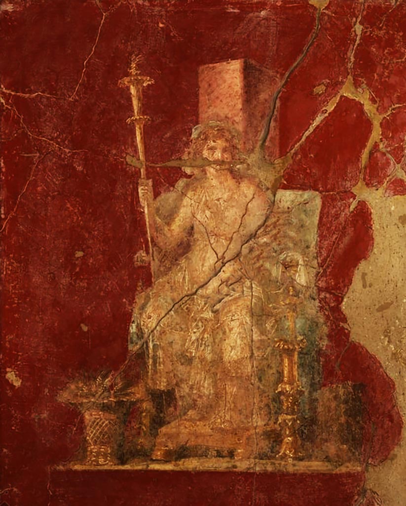 VI.10.11 Pompeii. Room 3, painted panel on south wall in south-west corner of atrium. Painting of Ceres by Giuseppe Marsigli.
Now in Naples Archaeological Museum. Inventory number ADS 374b.
Photo © ICCD. http://www.catalogo.beniculturali.it
Utilizzabili alle condizioni della licenza Attribuzione - Non commerciale - Condividi allo stesso modo 2.5 Italia (CC BY-NC-SA 2.5 IT)
The original painting was detached and removed to Naples Museum, inventory number 9457. 
See Helbig, W., 1868. Wandgemälde der vom Vesuv verschütteten Städte Campaniens. Leipzig: Breitkopf und Härtel, (175).
