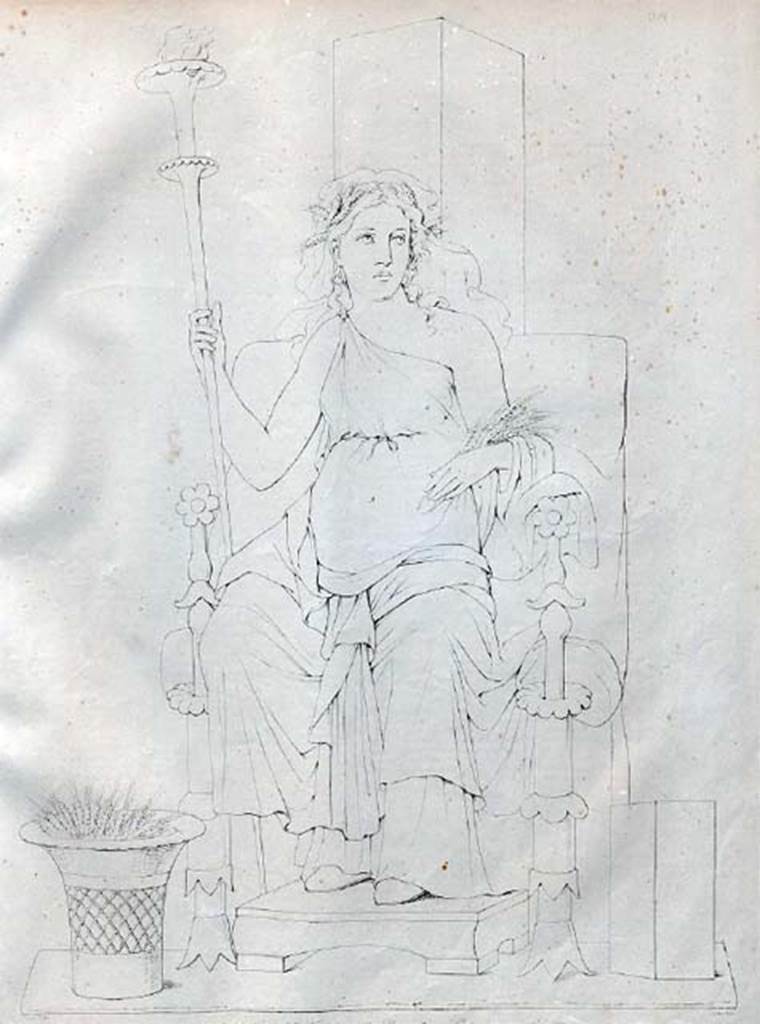 VI.10.11 Pompeii. Room 3, painted panel from west wall of atrium, south of the doorway to room 12. 
Painting of warrior by Giuseppe Marsigli. 
Now in Naples Archaeological Museum. Inventory number ADS 372A.
Photo © ICCD. http://www.catalogo.beniculturali.it
Utilizzabili alle condizioni della licenza Attribuzione - Non commerciale - Condividi allo stesso modo 2.5 Italia (CC BY-NC-SA 2.5 IT)
See Helbig, W., 1868. Wandgemälde der vom Vesuv verschütteten Städte Campaniens. Leipzig: Breitkopf und Härtel, (1832).
The original painting was detached and taken to Naples Museum.
