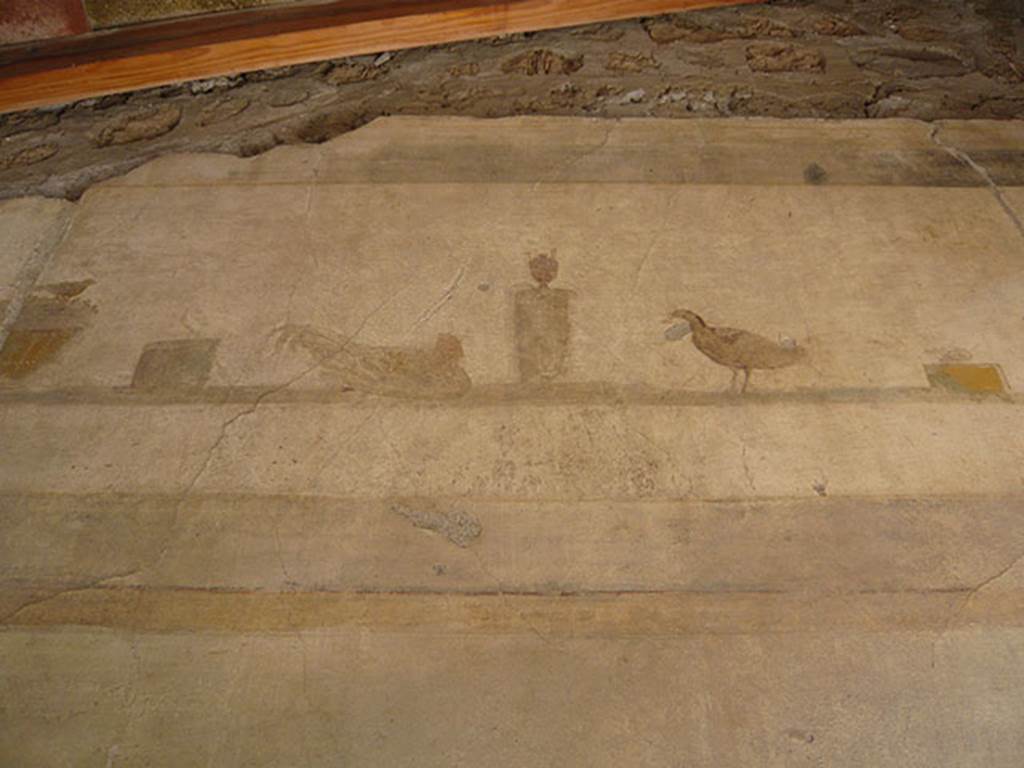 VI.16.7 Pompeii. June 2013. Entrance A upper south wall. Painting of still life, after recent restoration. Photo courtesy of Buzz Ferebee.