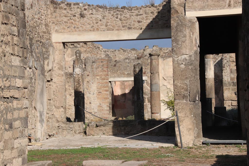 VII.7.2 Pompeii. October 2023. Looking north towards tablinum, and corridor to rear peristyle. Photo courtesy of Klaus Heese.