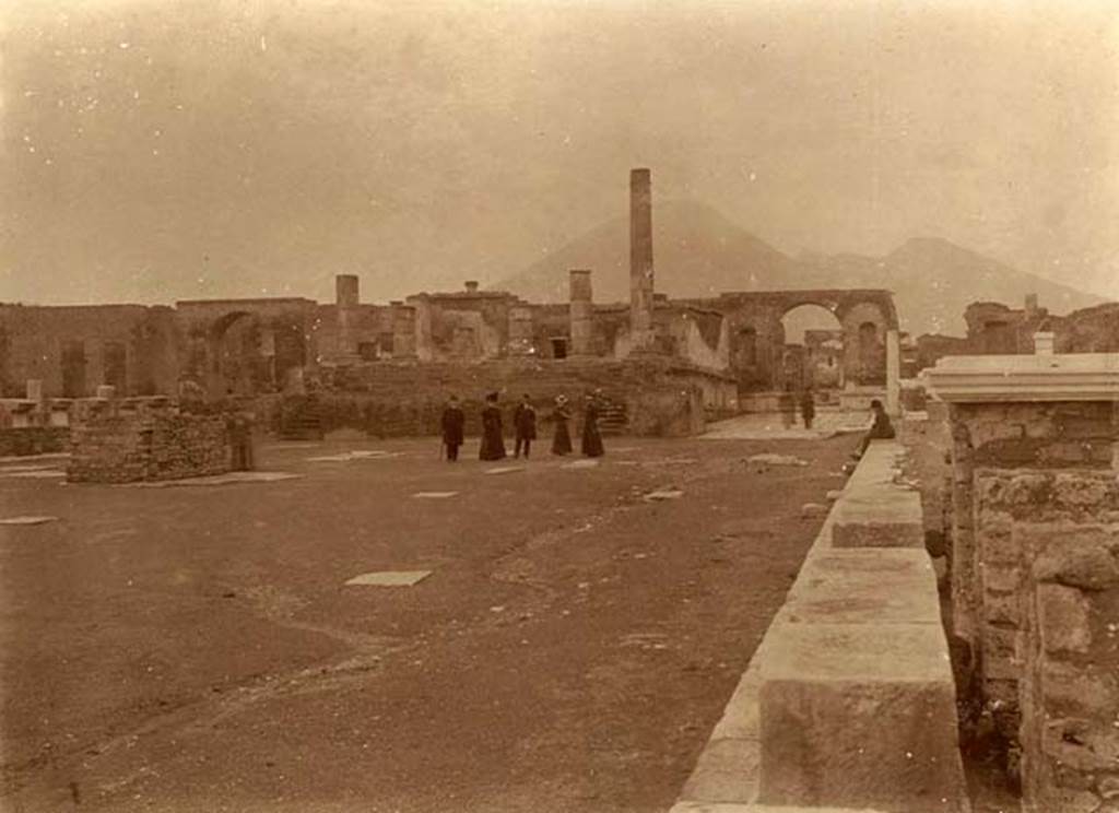 VII.8 Pompeii Forum. Undated photograph. Looking north along east side. Photo courtesy of Rick Bauer.
