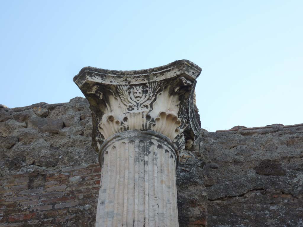 VII.9.7/8 Pompeii. October 2014. Capital on north side of wall separating two entrance doorways.
Foto Annette Haug, ERC Grant 681269 DÉCOR
