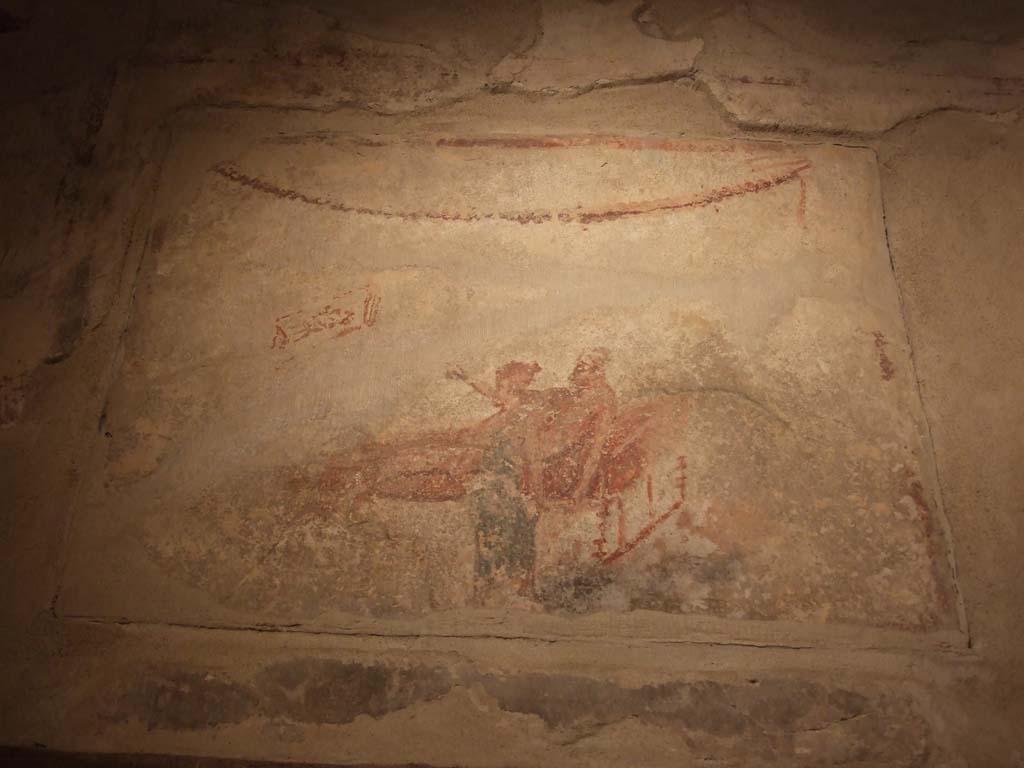 VII.12.18 Pompeii. December 2006. Erotic wall painting on frieze.