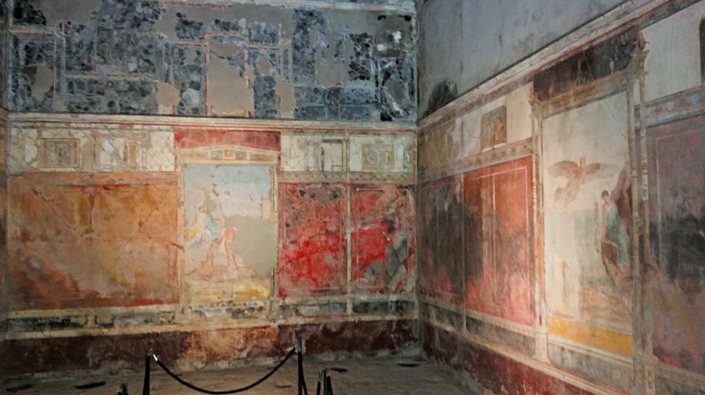 VIII.1.a Pompeii. 2016/2017. Looking towards east wall and south-east corner of oecus A. Photo courtesy of Giuseppe Ciaramella.