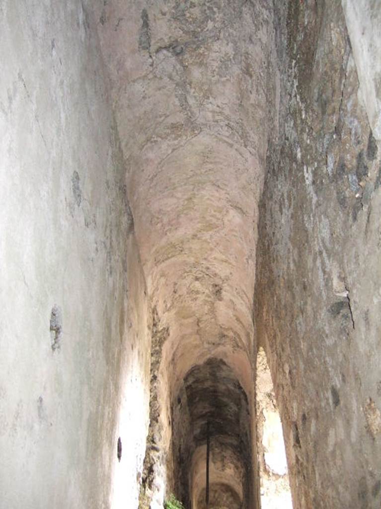VIII.2.39 Pompeii. May 2006.  Ceiling of Corridor b’ on First Lower level, looking east.