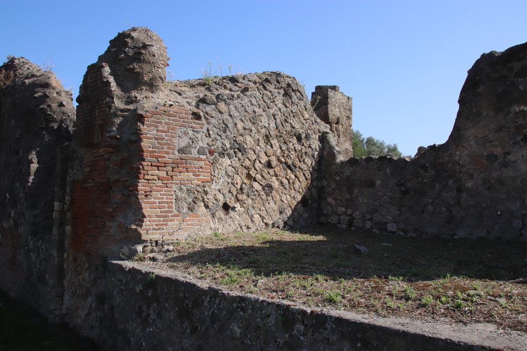 VIII.3.1 Pompeii. December 2006. South wall in south-west corner there appears to be another niche behind the “hut”.