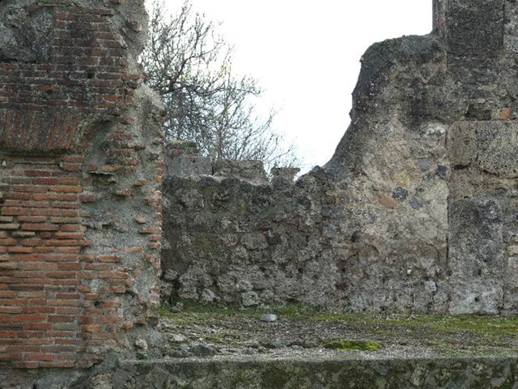 VIII.3.1 Pompeii. December 2006. Podium behind south wall.