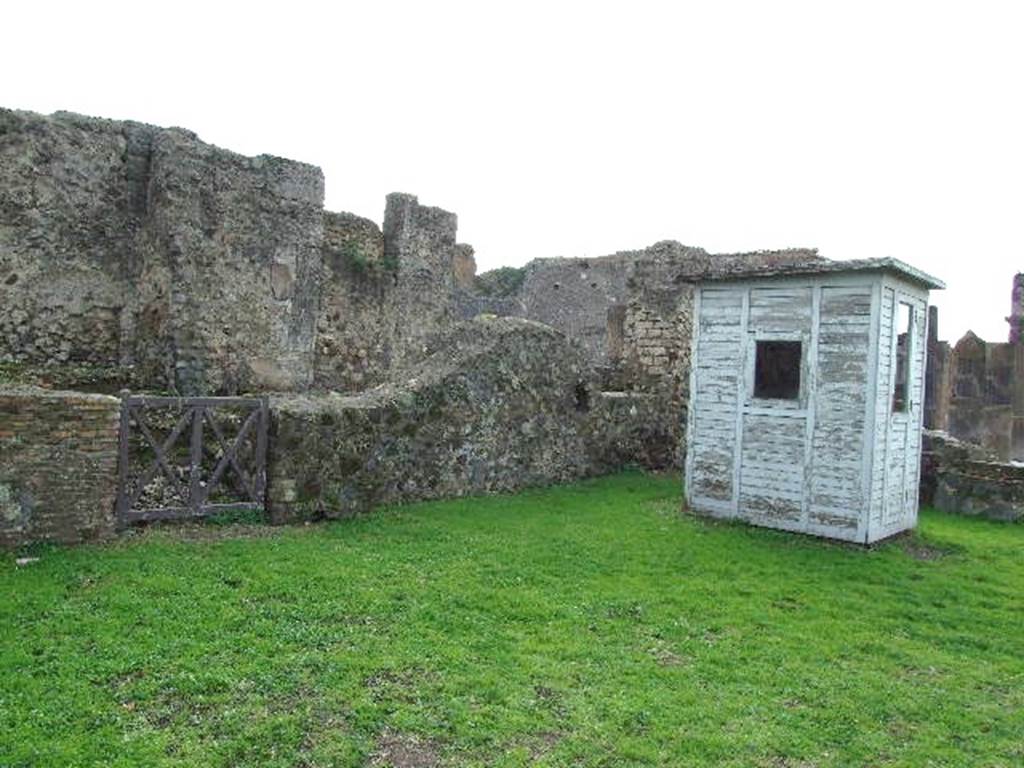 VIII.3.1 Pompeii. December 2006. South wall in south-west corner there appears to be another niche behind the “hut”.