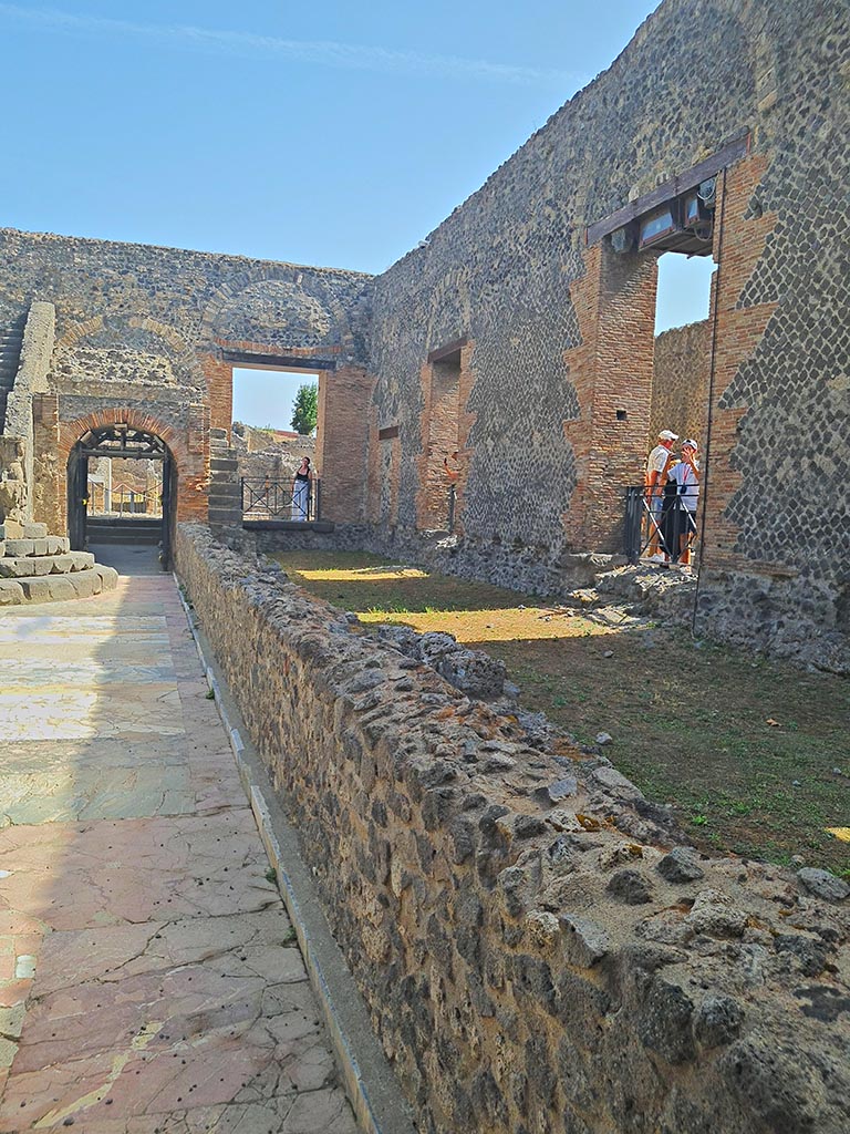 VIII.7.19 Pompeii. September 2024. Looking east along area of stage. Photo courtesy of Giuseppe Ciaramella.