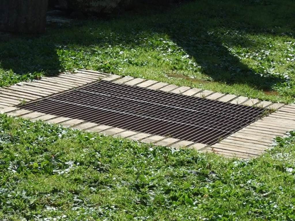 VIII.7.29 Pompeii. March 2009. Sarno Canal grating on North side.