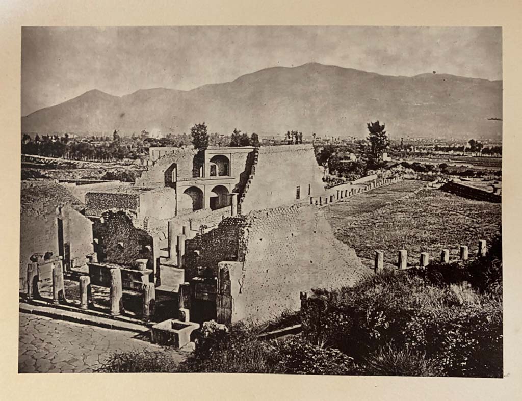 VIII.7.30 Pompeii. Looking towards the Triangular Forum and Large Theatre.
From an album of Michele Amodio dated 1874, entitled “Pompei, destroyed on 23 November 79, discovered in 1745”. 
Photo courtesy of Rick Bauer.