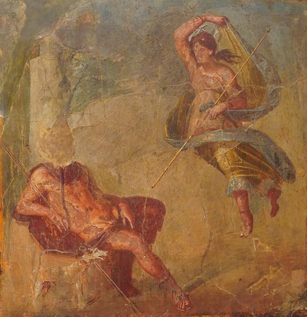 IX.2.10 Pompeii. Painting by Giuseppe Abbate, 1851 copy of painting of Endymion and Selene from triclinium.
Now in Naples Archaeological Museum. Inventory number ADS 976.
Photo © ICCD. http://www.catalogo.beniculturali.it
Utilizzabili alle condizioni della licenza Attribuzione - Non commerciale - Condividi allo stesso modo 2.5 Italia (CC BY-NC-SA 2.5 IT)
Original painting: Now in Naples Archaeological Museum. Inventory number 9246.
